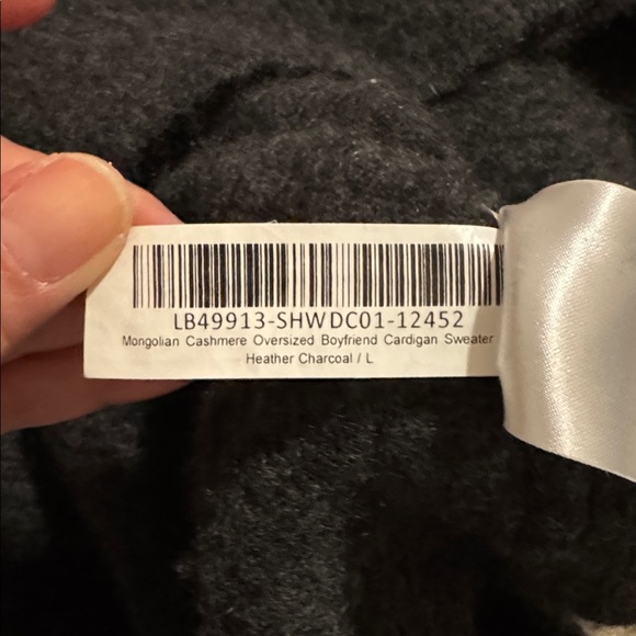 Quince Mongolian Cashmere Oversized Boyfriend Cardigan Sweater Gray 2024-M - Picture 9 of 9